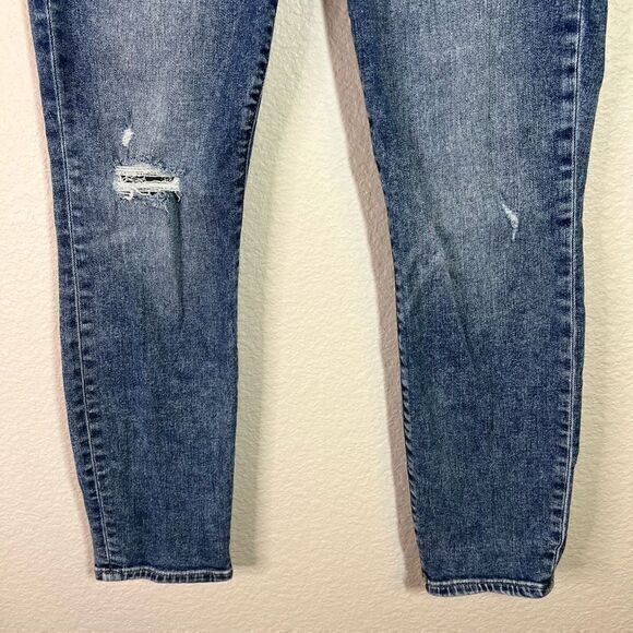 Gap Womens True Skinny Ankle Jeans Mid‎ Rise Distressed Medium Wash Size 26 2P - Picture 3 of 7